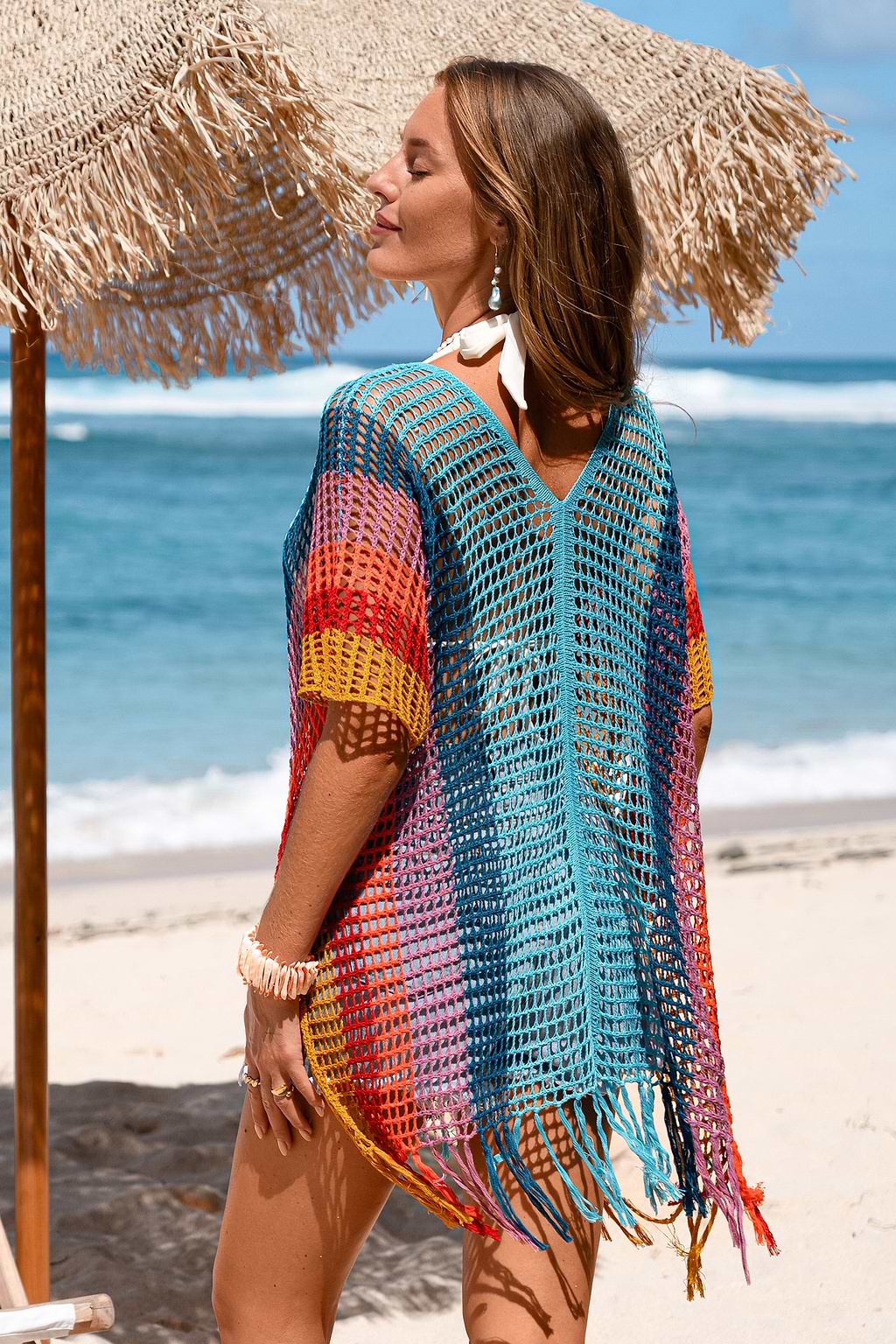 Splash of Sunshine Striped Cover-Up Mini Dress
