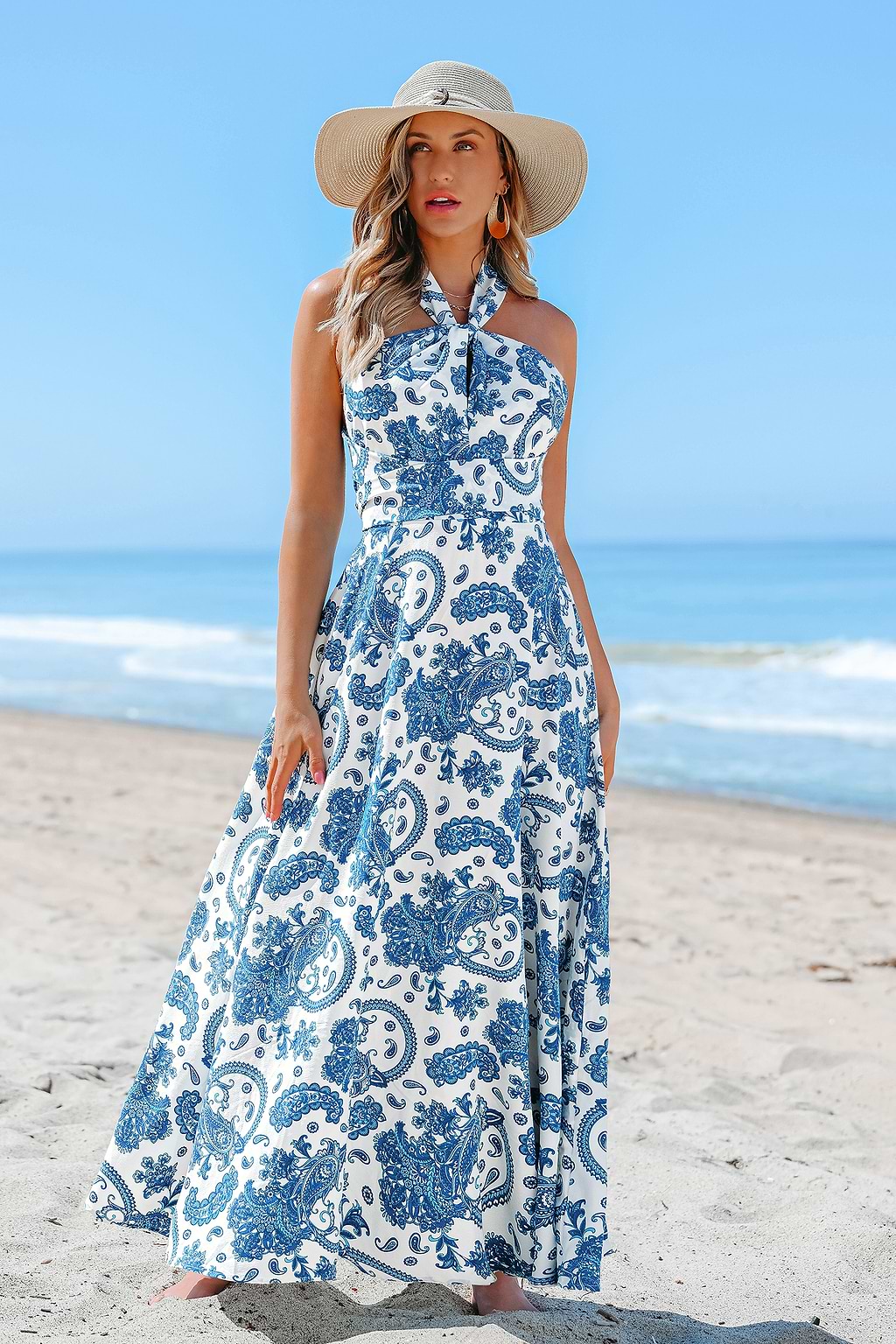 Azure Dream Paisley Maxi Dress