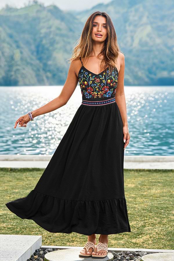 chinese dress ladies Jessa Floral Maxi Dress - Apple Jade + Dark Olive Apple Jade main image 1