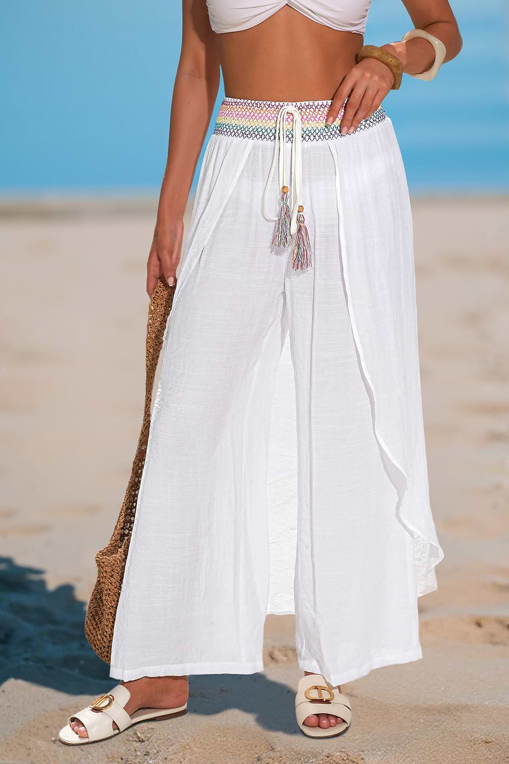 Confetti Cloud White Cover-Up Pants