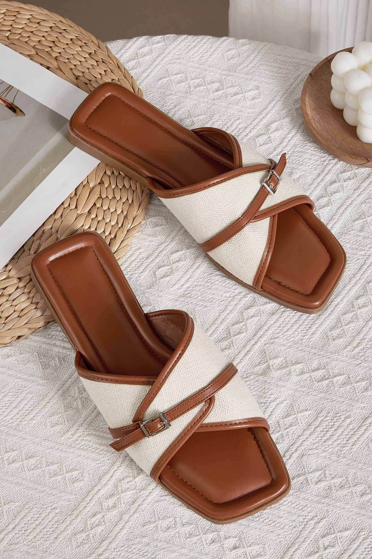 Braided Multi-Color Lace-Up Sandals