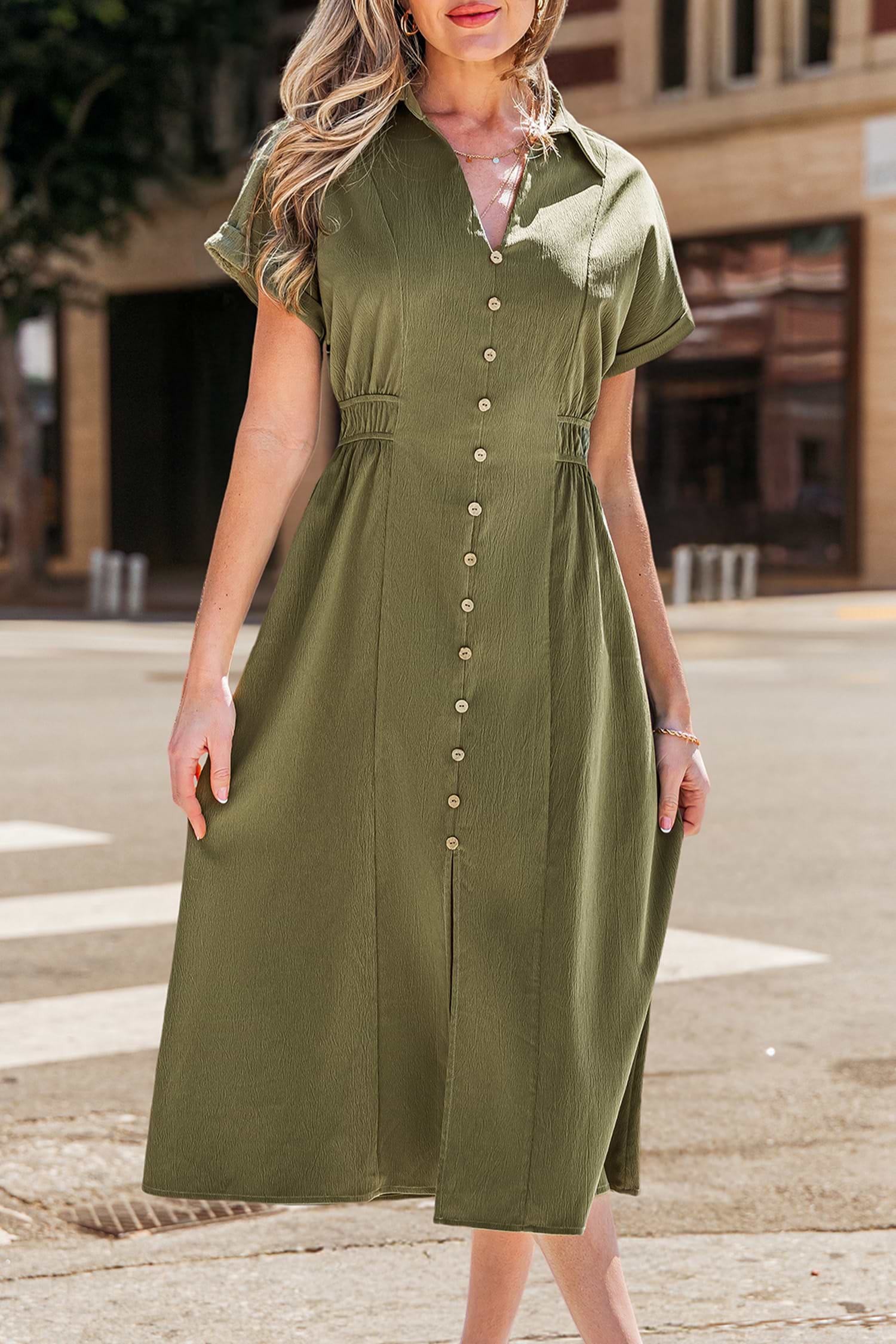 ワンピース sheller flocky check long shirt dress Sheller flocky check long shirt dress