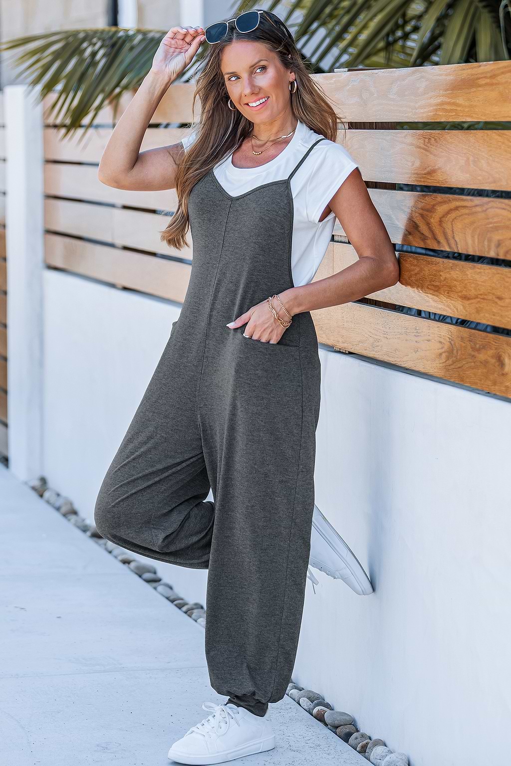 Settle In Grey Jumpsuit