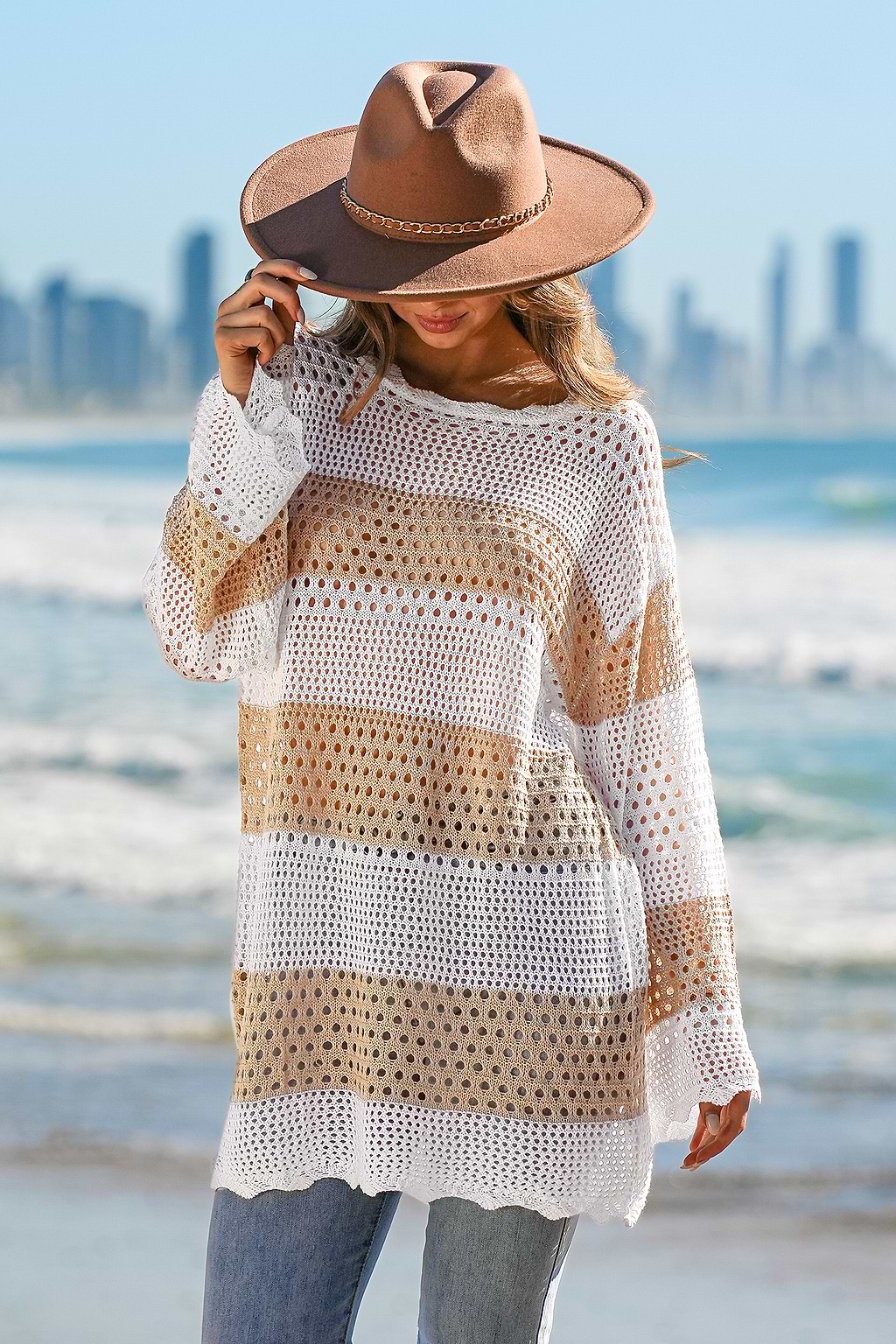 Vestido corto a rayas Seaside Siesta