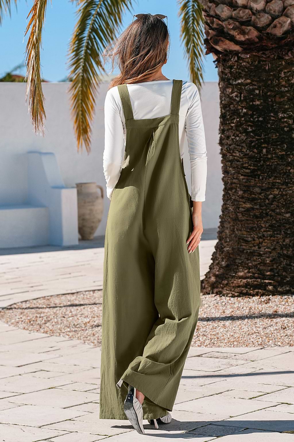 Zachte windgroene jumpsuit