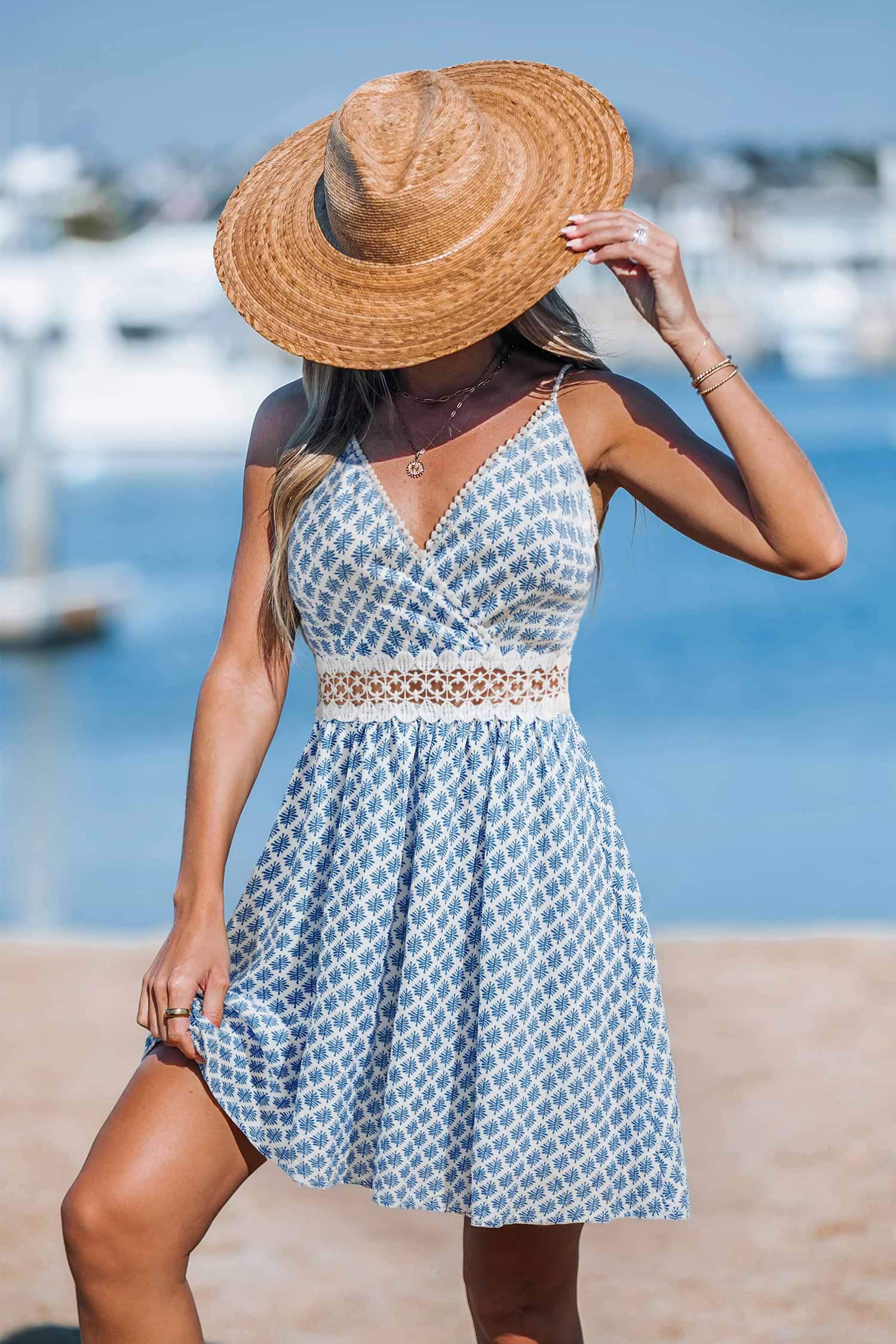 Floral Print One-Shoulder Mini Dress
