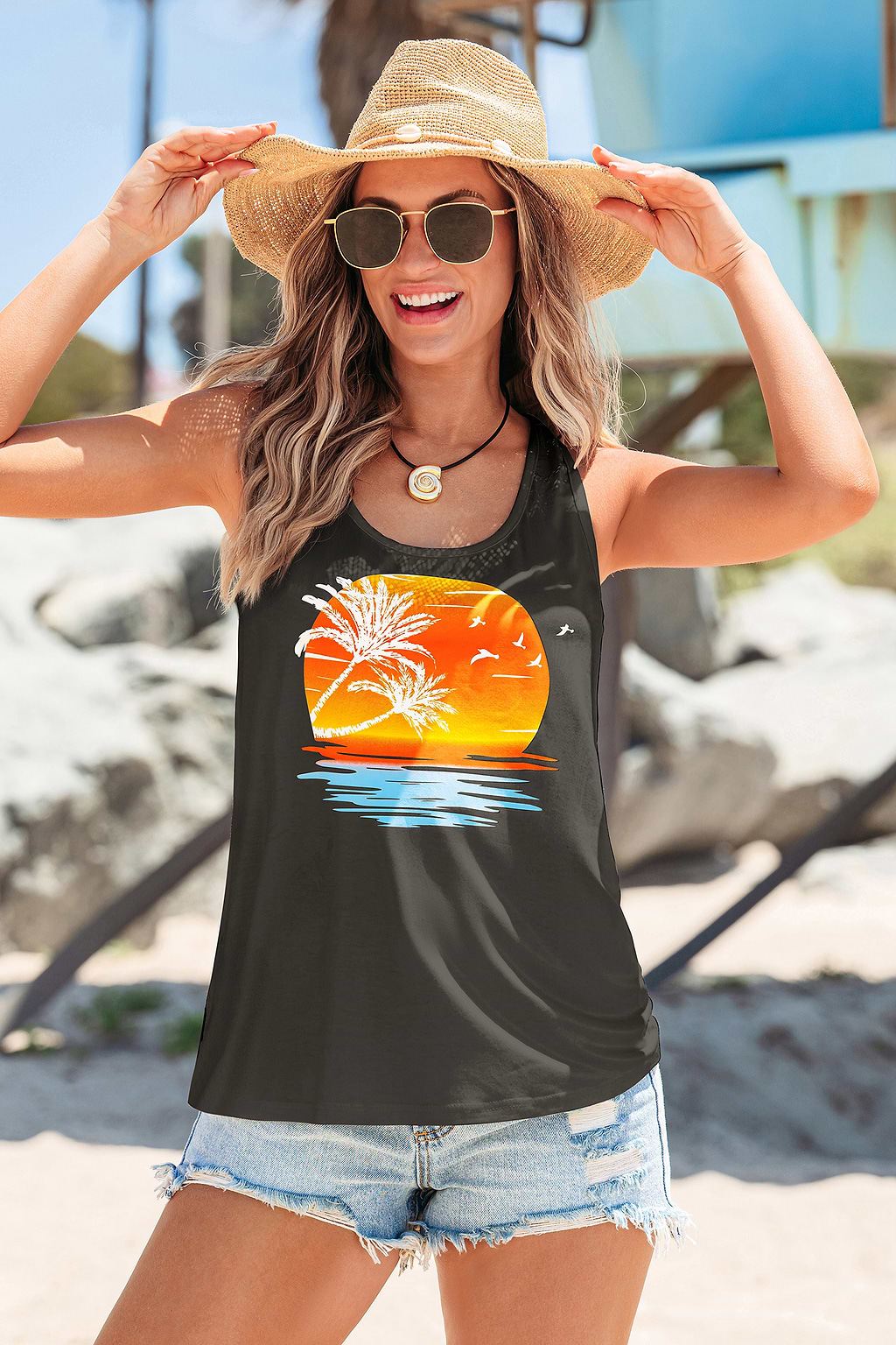 Solar Splash Graphic Tank Top