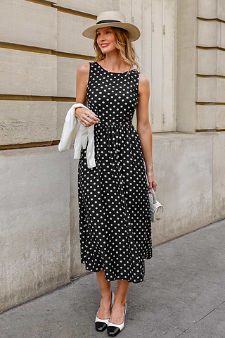 Prova il mio abito lungo a pois-Cupshe Italia