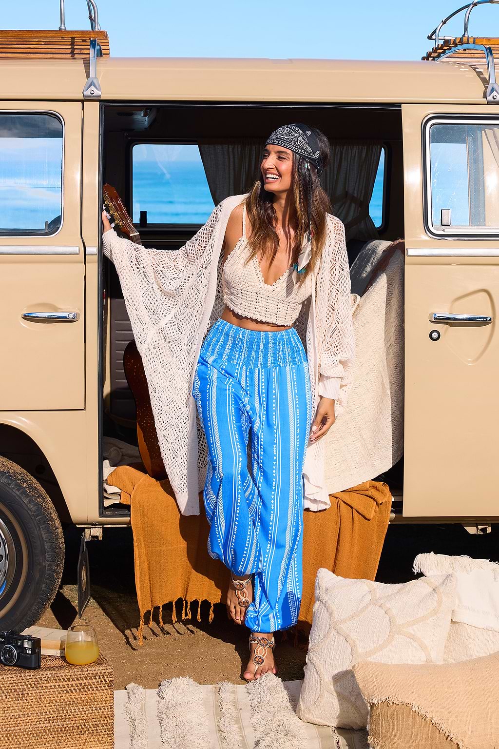 Pantalon à imprimé géométrique