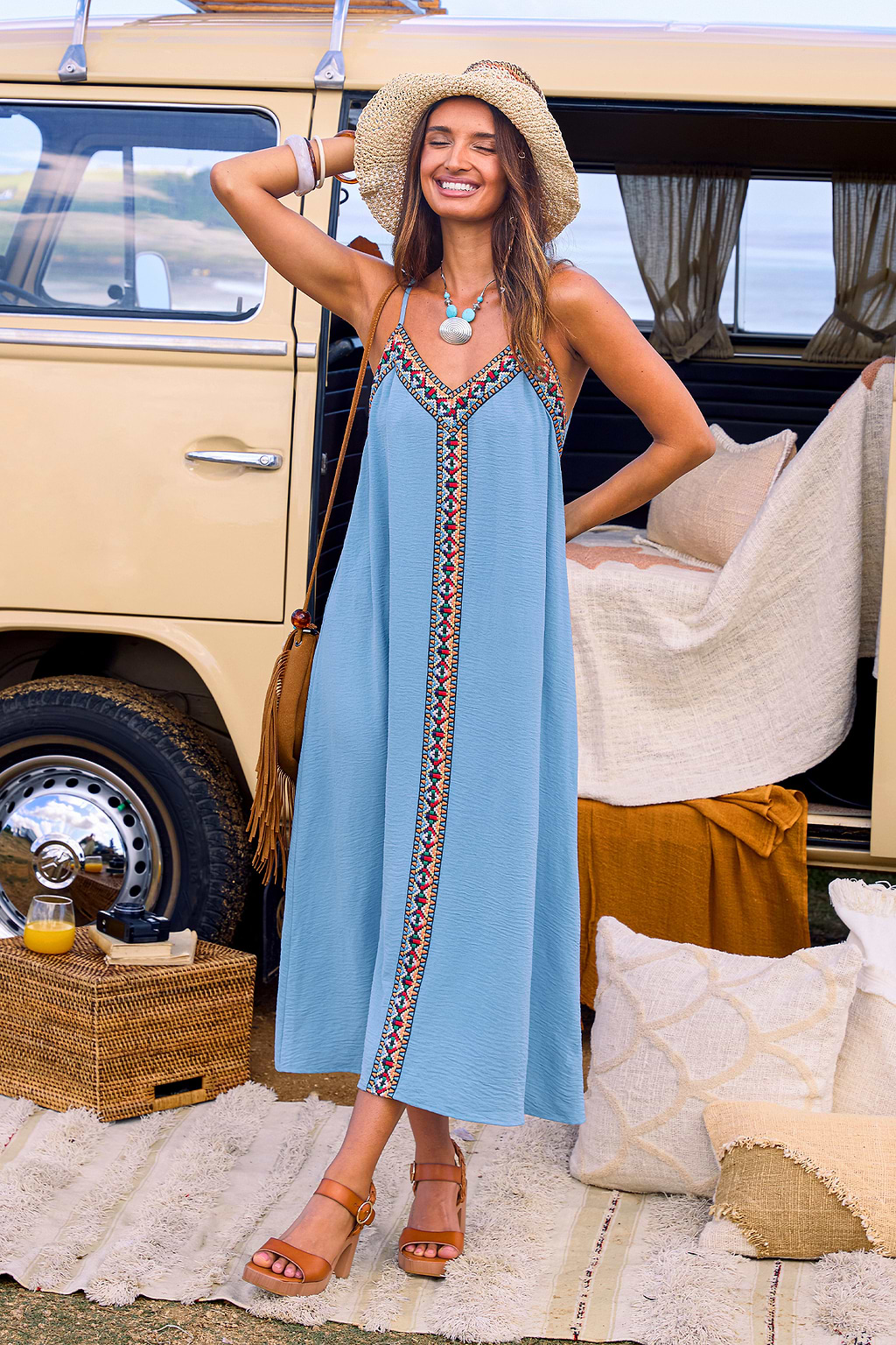 Let It Slide Blue Maxi Dress