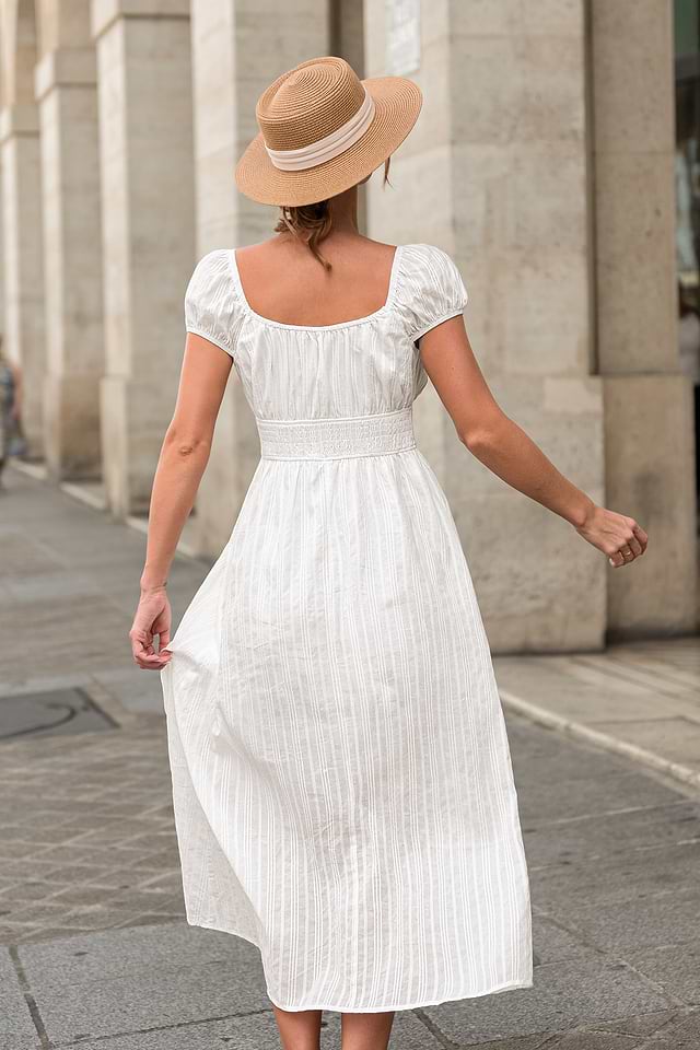 A Simple Thing White Midi Dress | Flattering Fit | Cupshe