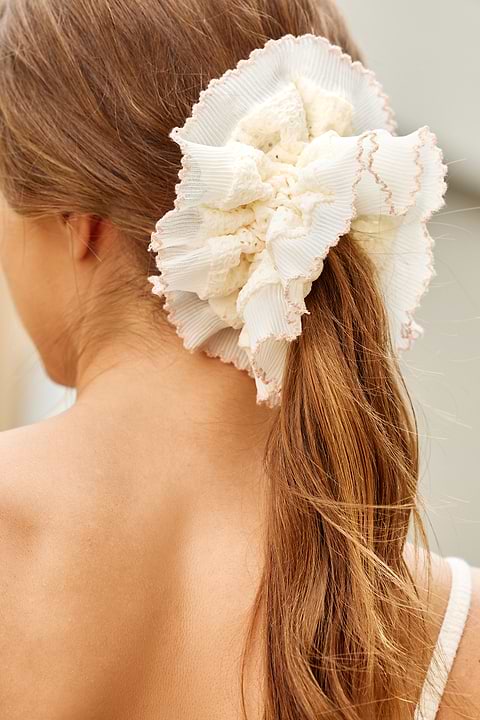 Frill Seeker Cream Scrunchie