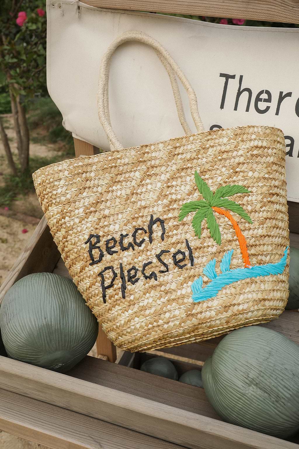 Sac en paille beige classique