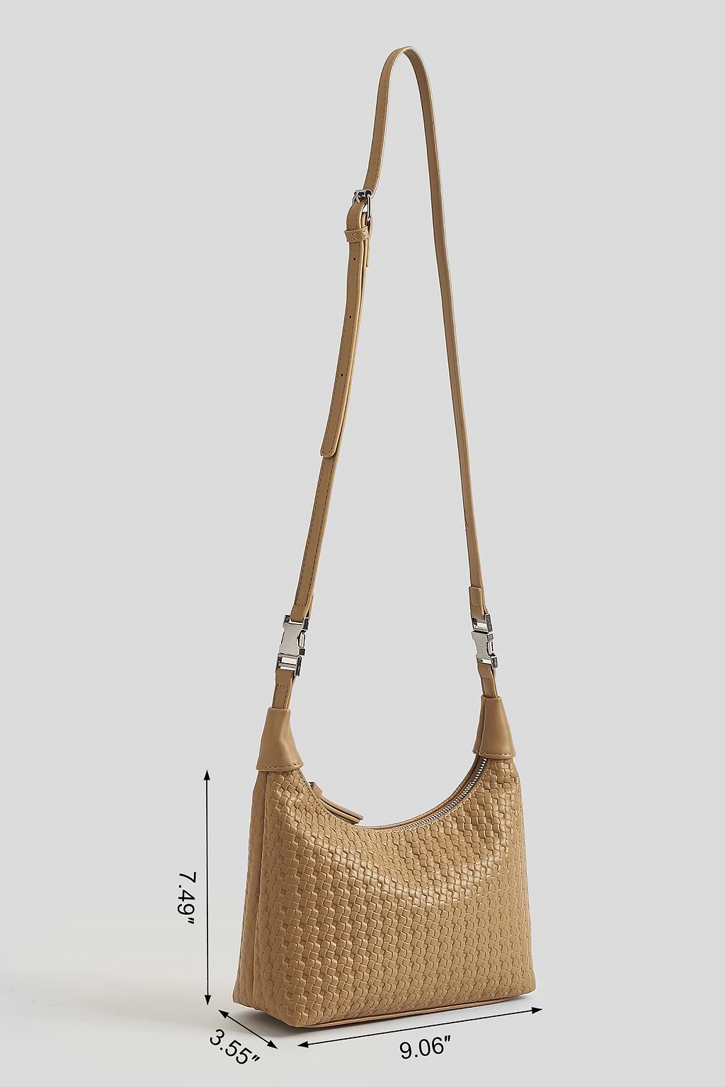 Interwoven Brown Faux Leather Bag