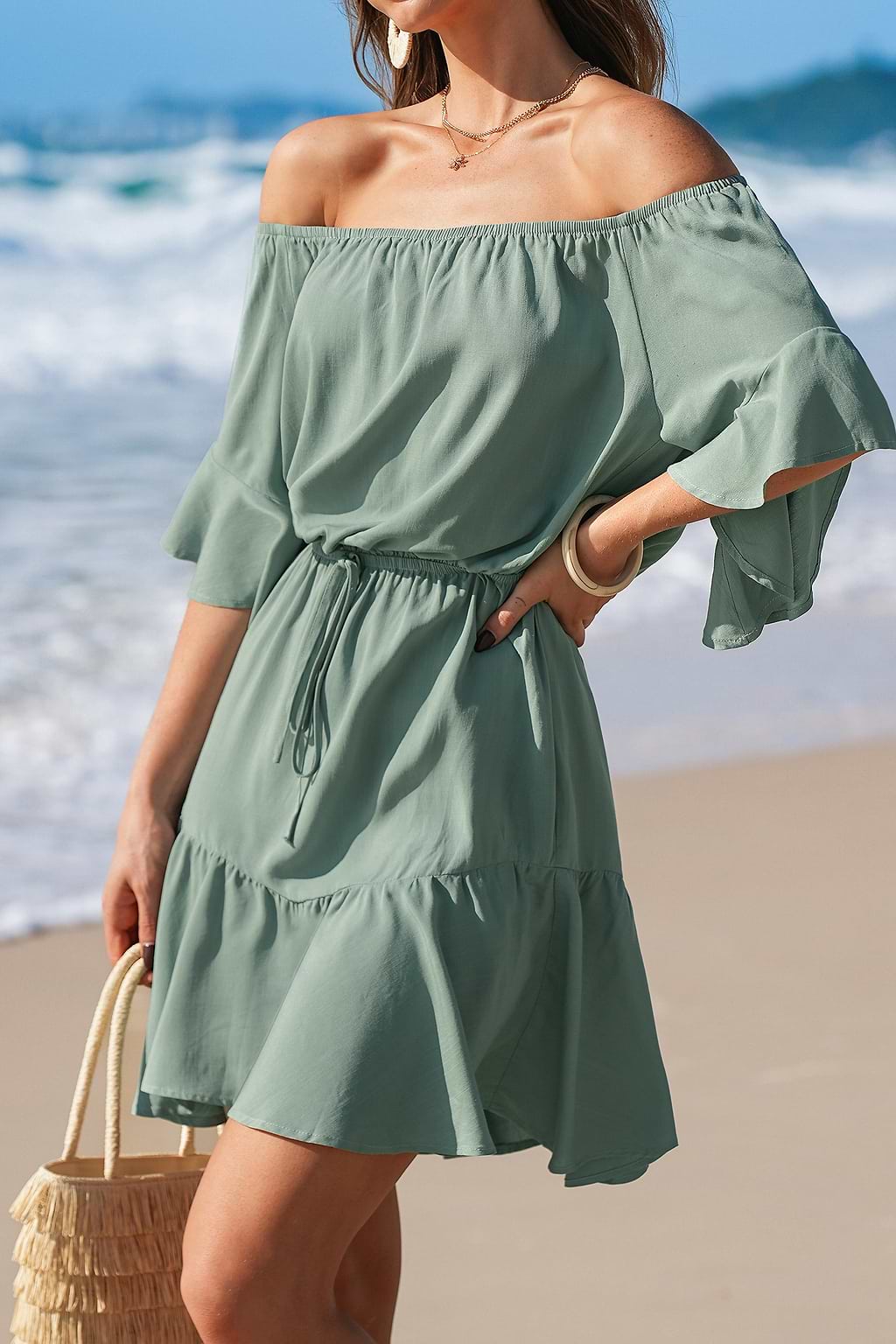 Vestido mini verde Evergreen Charm