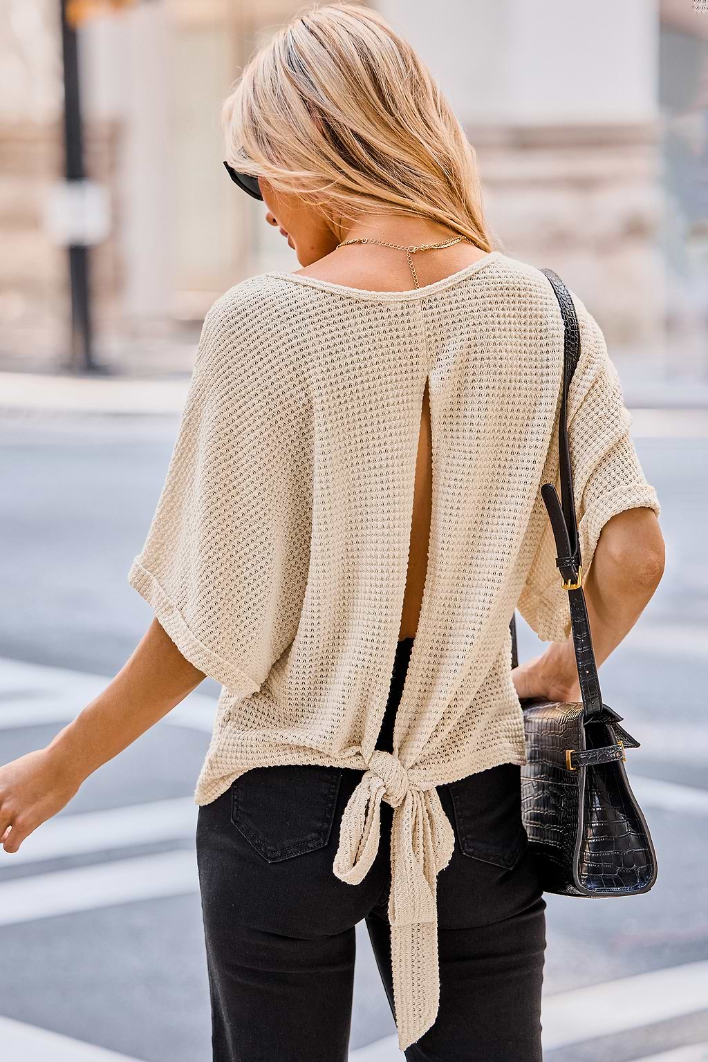 Waffle Ease Beige Top