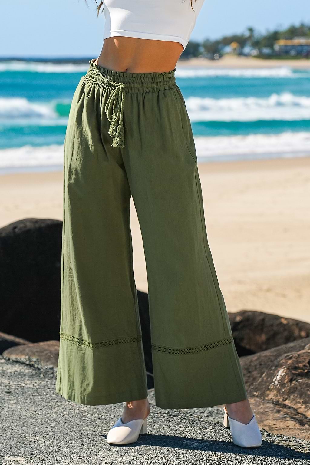 Pantalones de playa verdes Cool Waves