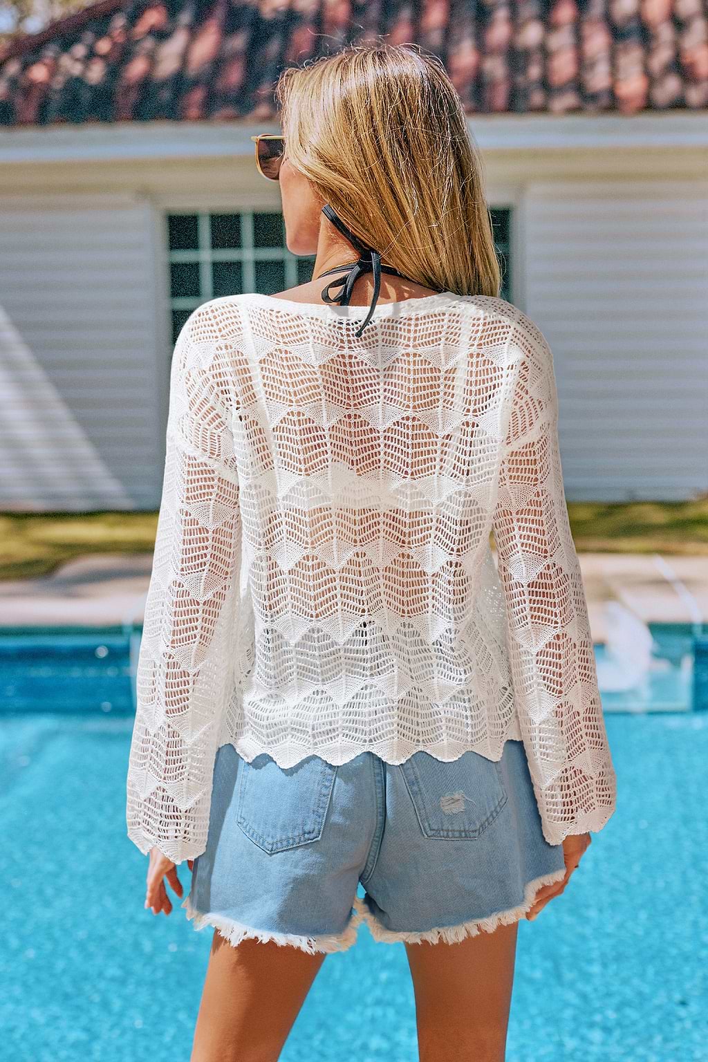 Cardigan blanc col V