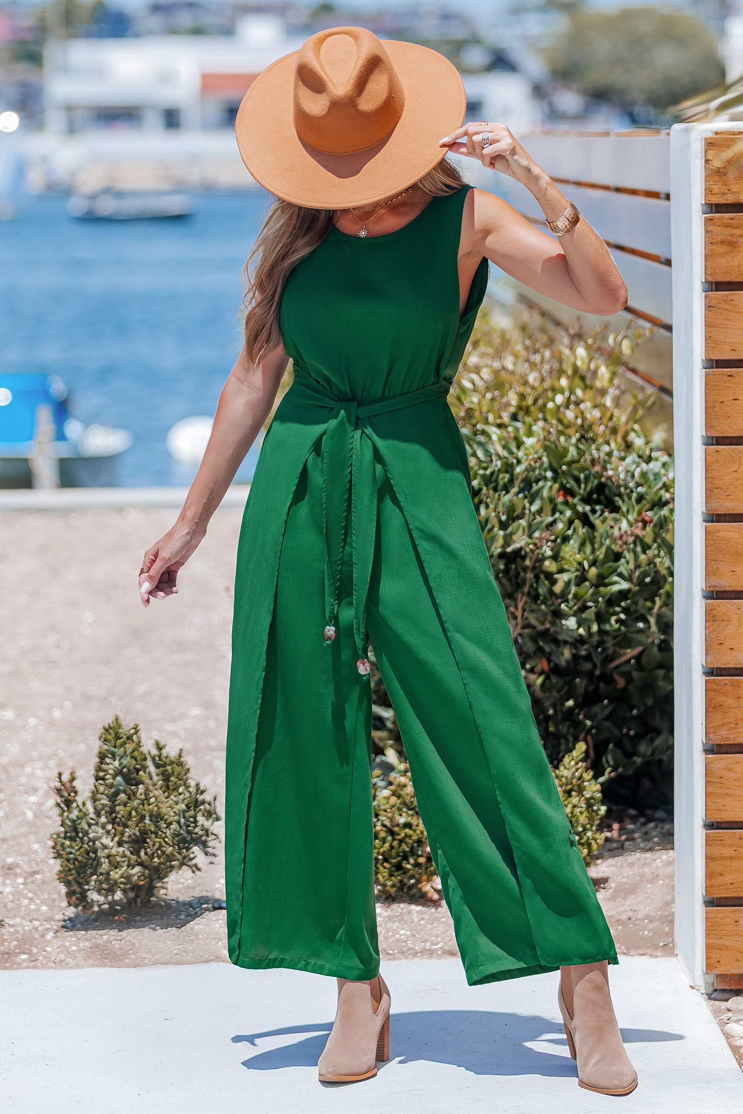 Black Square Neck Straight Leg Jumpsuit
