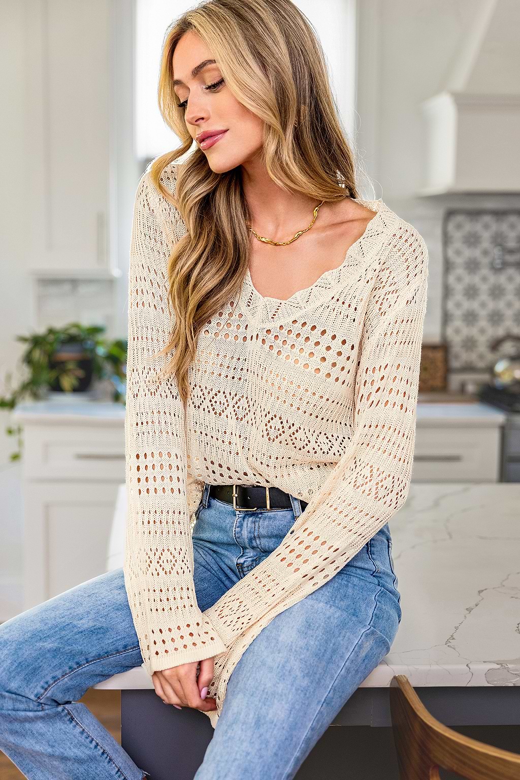 Daisy Daze Beige Top