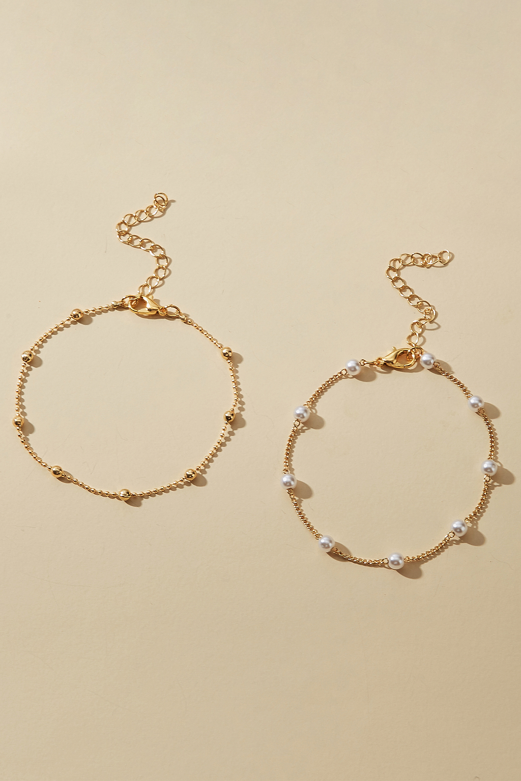 Golden Whisper Pearl Beaded Bracelet Set