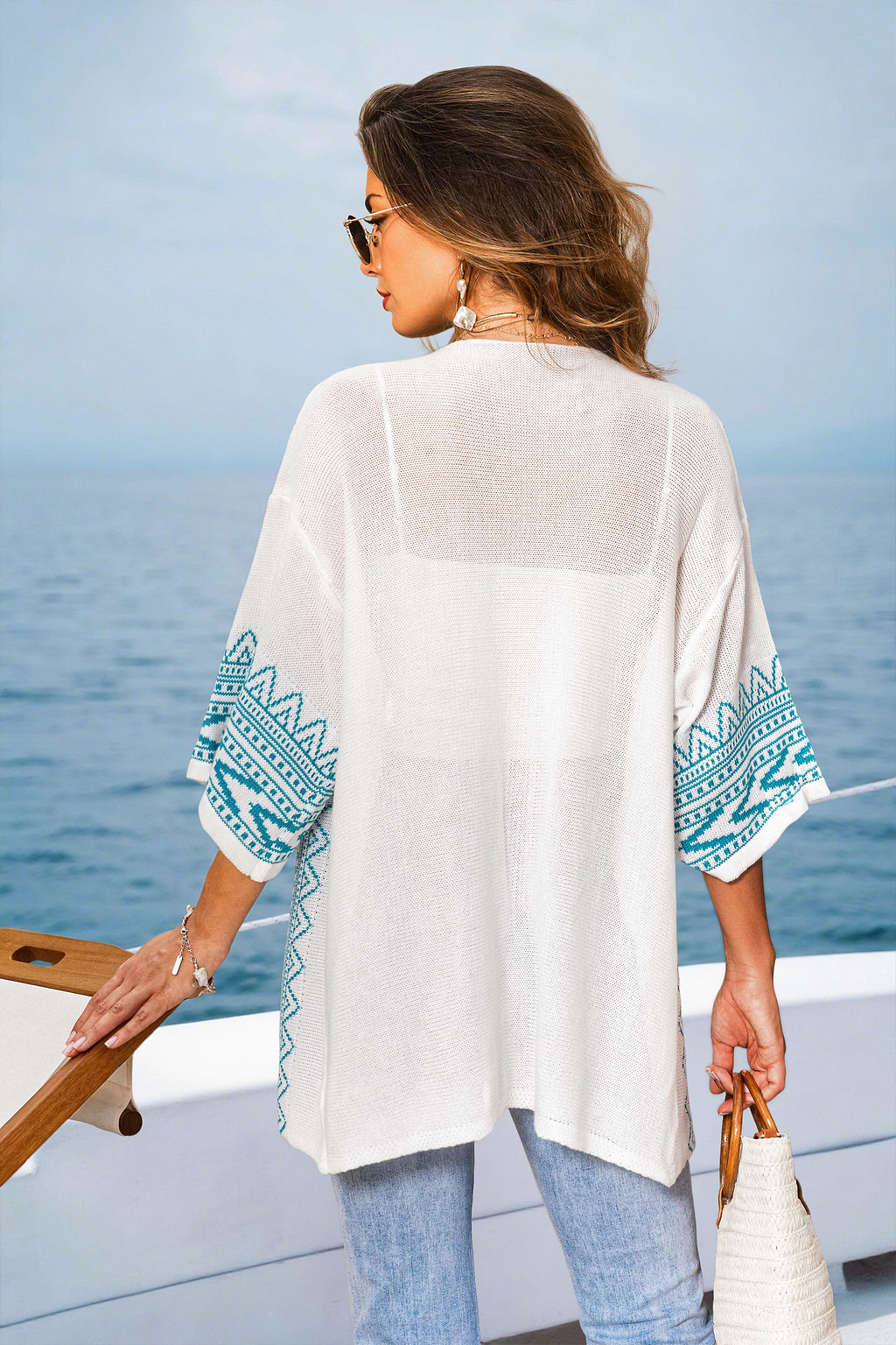 Cárdigan geométrico Arctic Echo