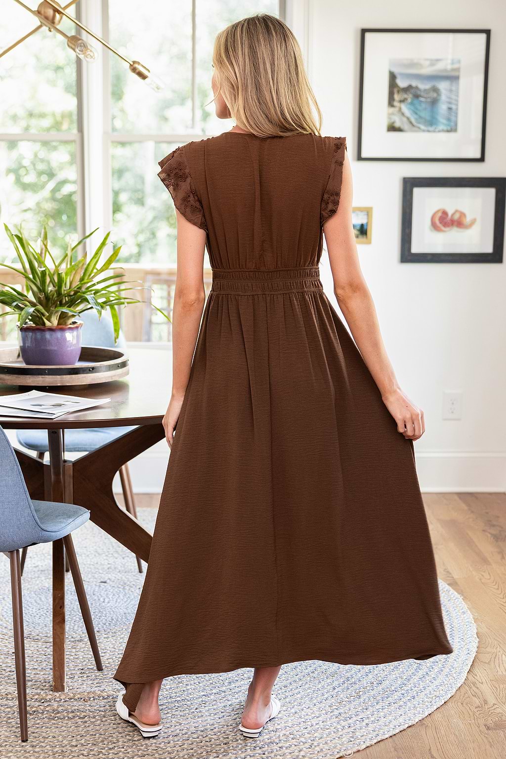 Set in Stone Brown Maxi Dress