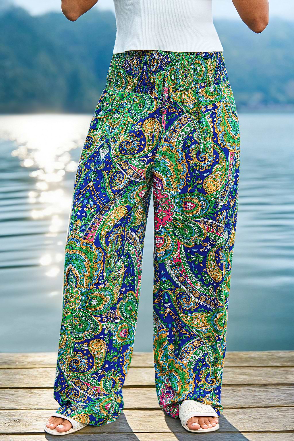 Spodnie paisley z motywem zagubionych myśli