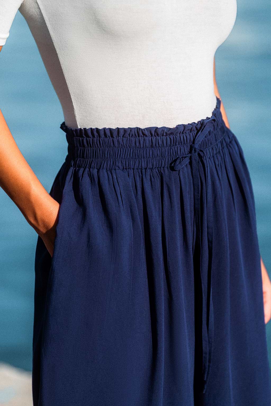 Light and Loose Blue Trousers