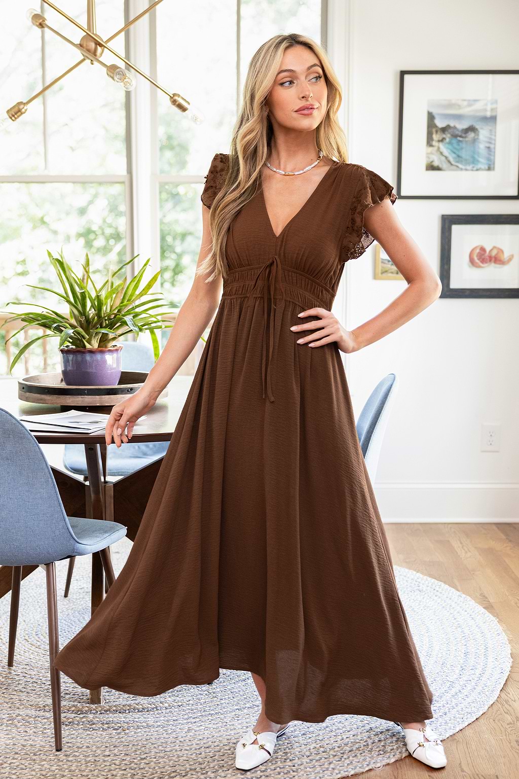 Set in Stone Brown Maxi Dress