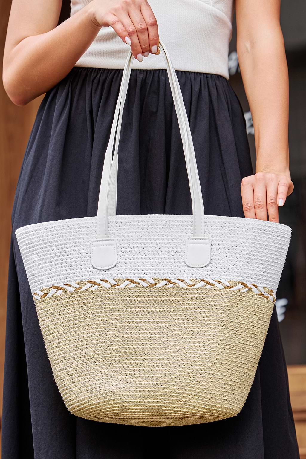 Beach on Repeat Straw Bag