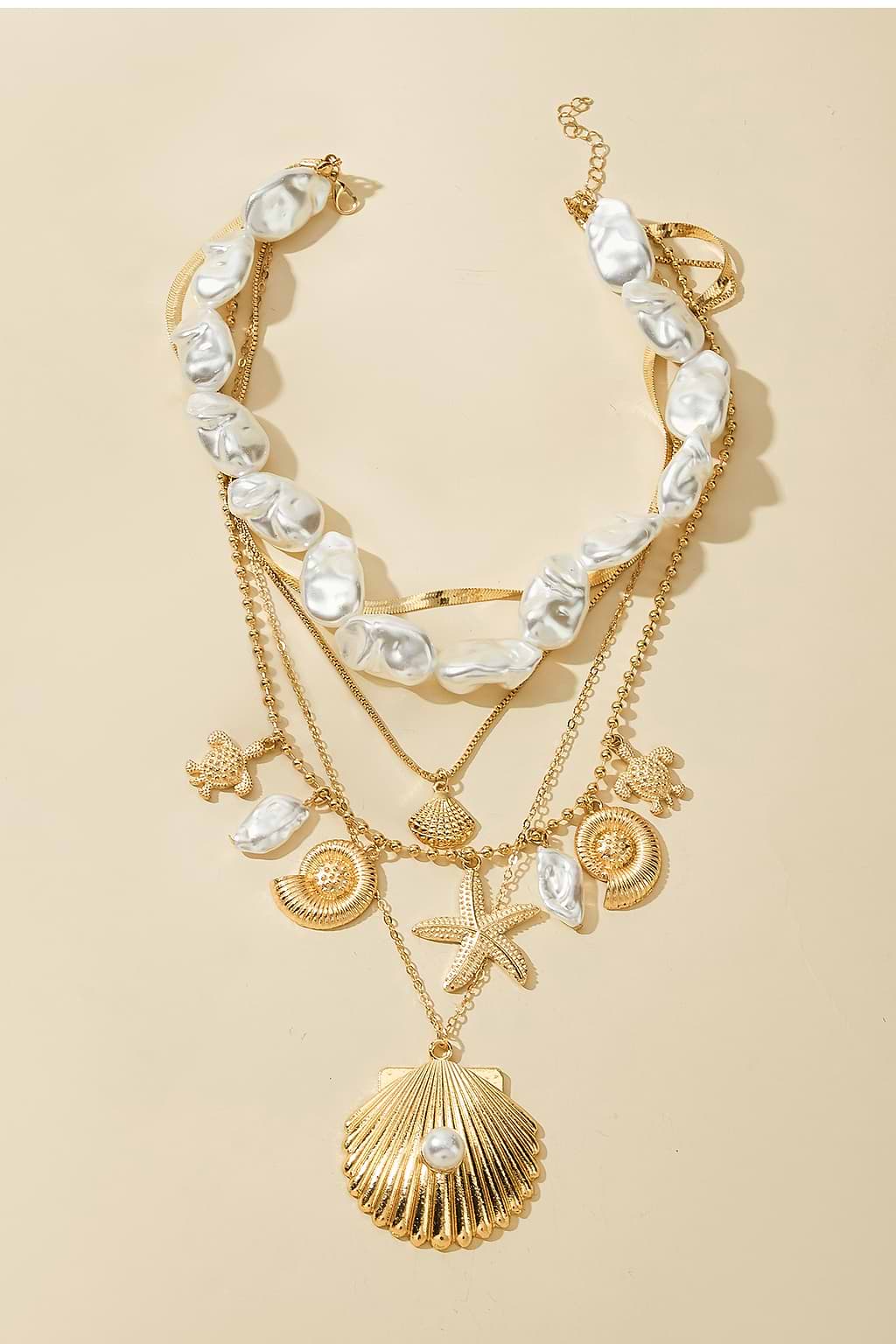 Shimmering Lagoon Gold-Tone Necklace