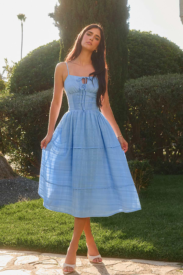 strapless open back dress Willow Midi Dress ~ Garden Party Girly – Show Me Your Mumu main image 1