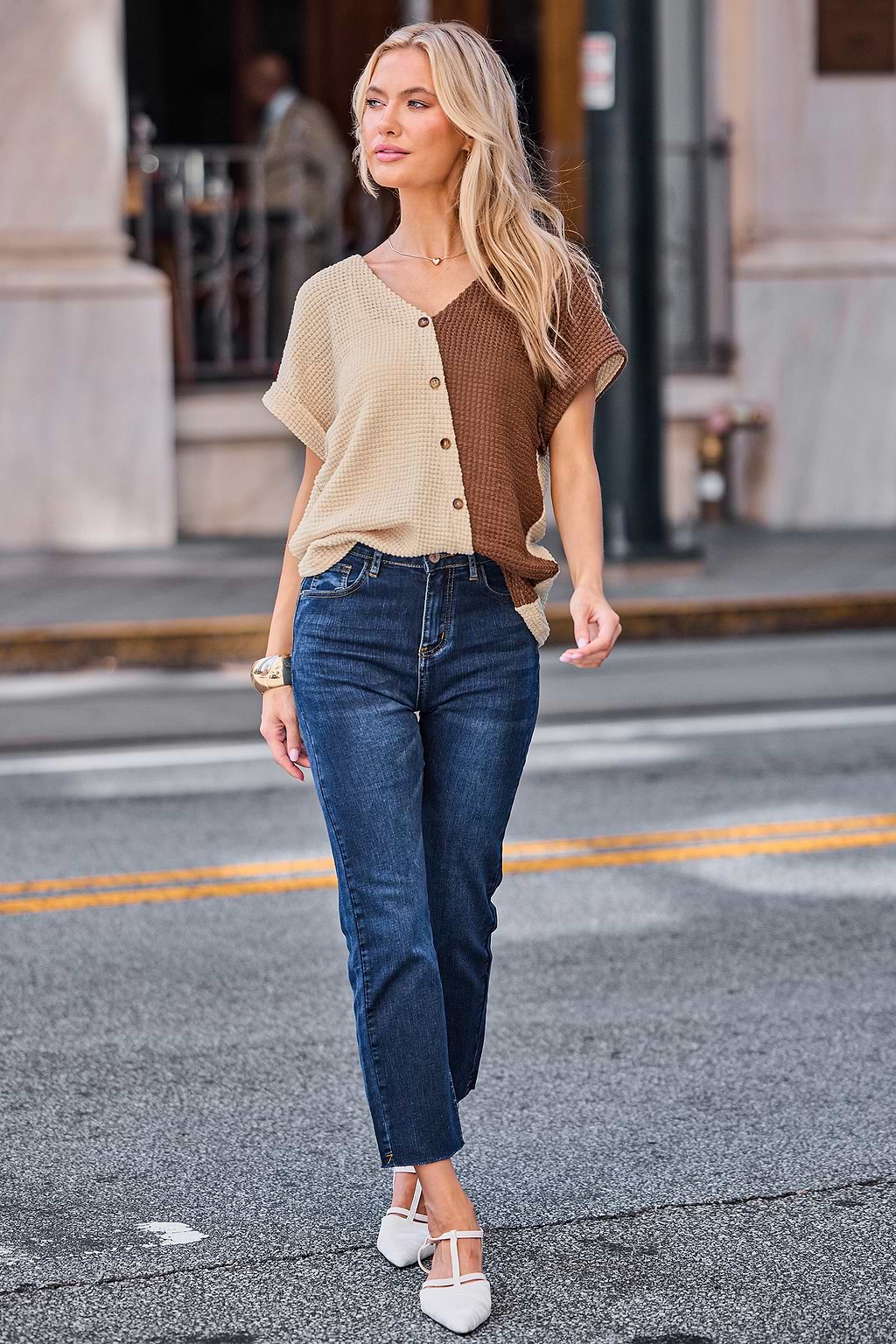 Cafe Break Colorblock Top