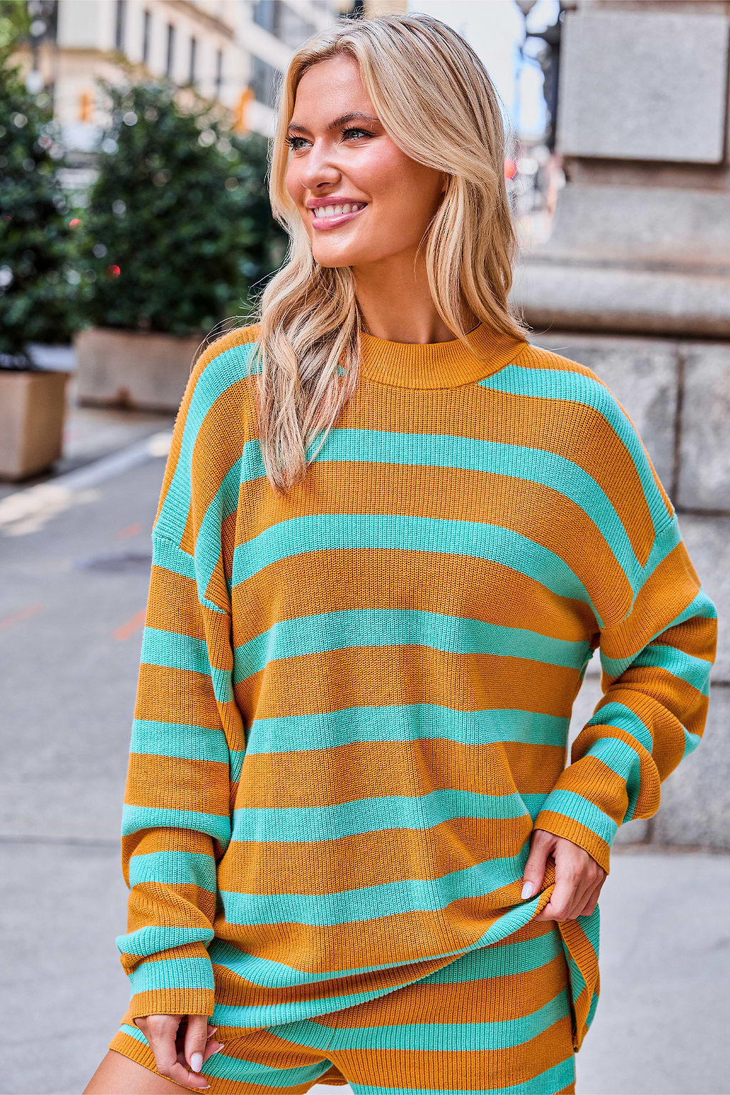 Stay Bright Striped Knitted Jumper