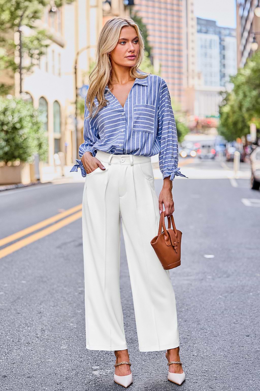 Camisa de rayas unidas