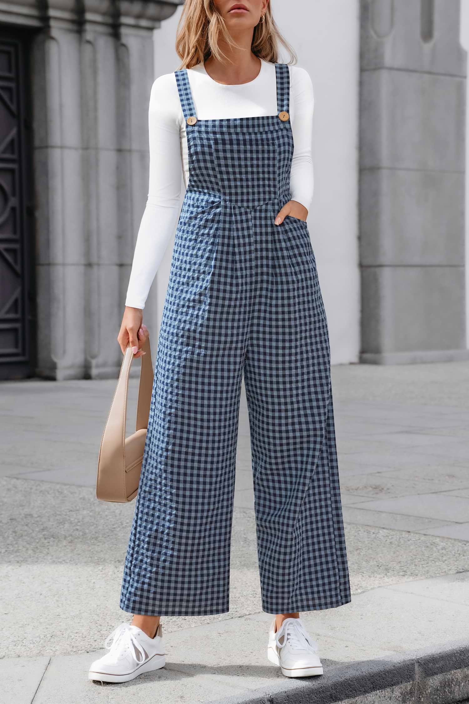 All the Feels Checkered Jumpsuit | Playful Wide Leg Fit | Cupshe
