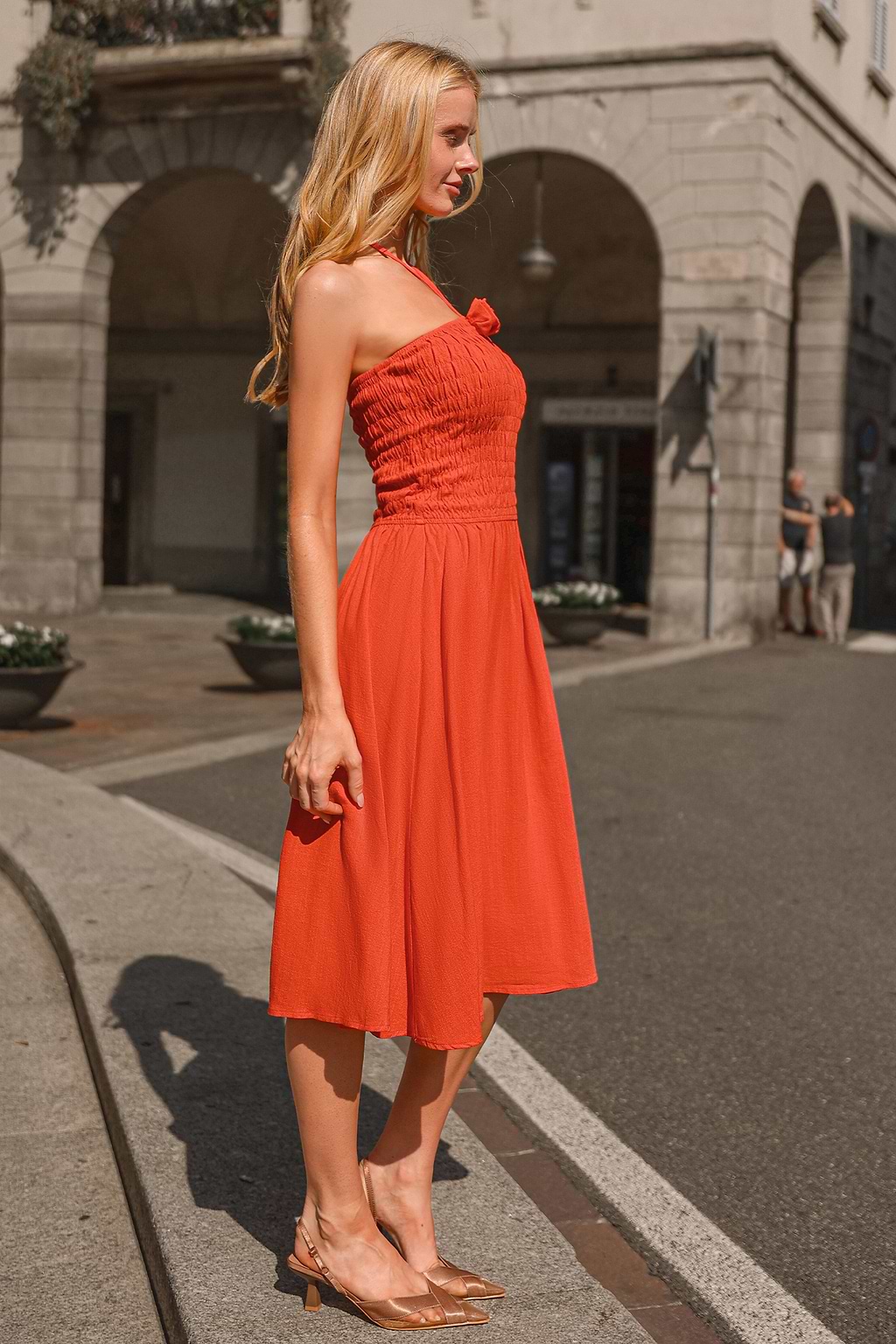 Heart’s Desire Orange Midi Dress