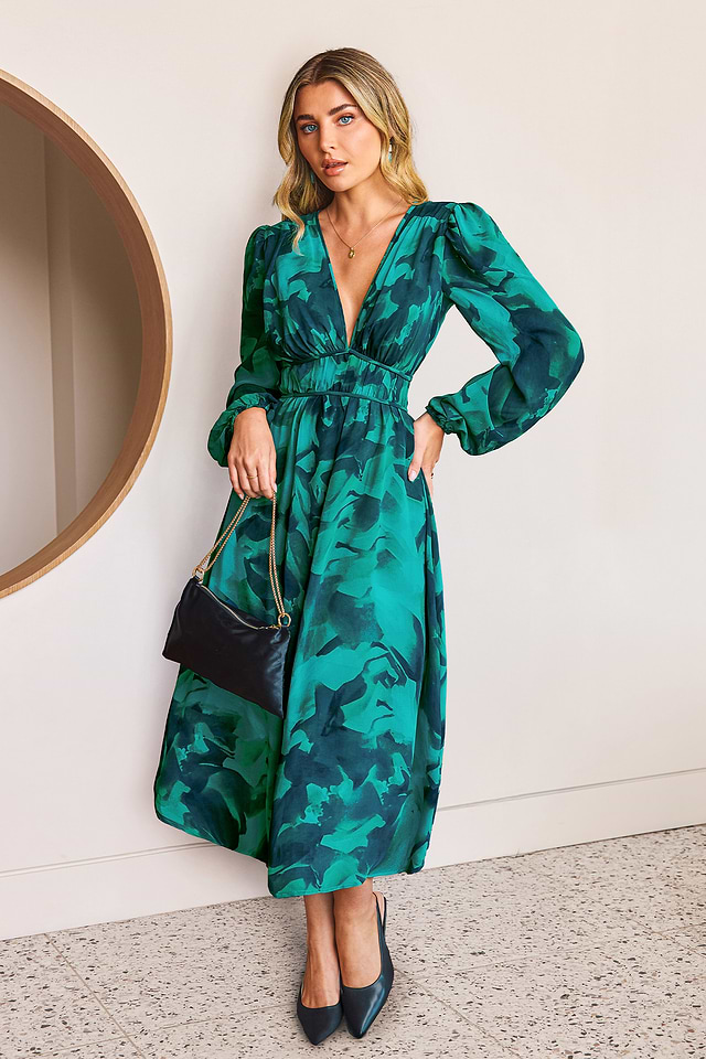 Enchanted Garden Abstract Midi Dress | Whimsical Style | Cupshe