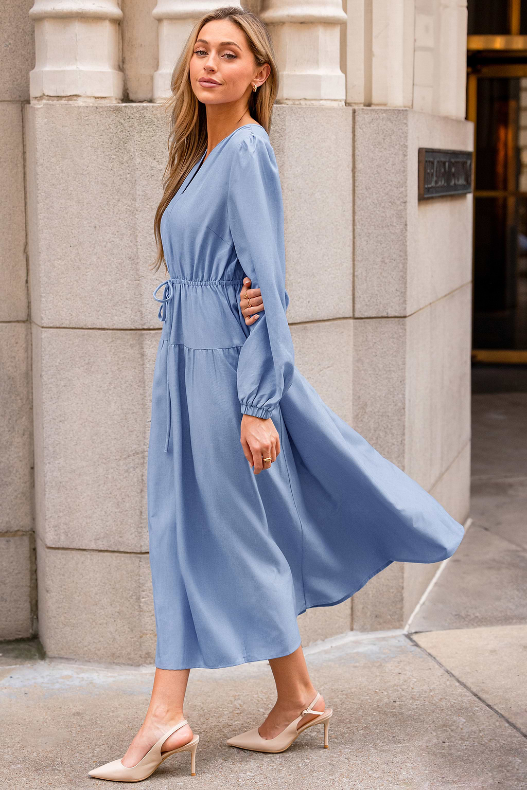 On the Dot Blue Maxi Dress