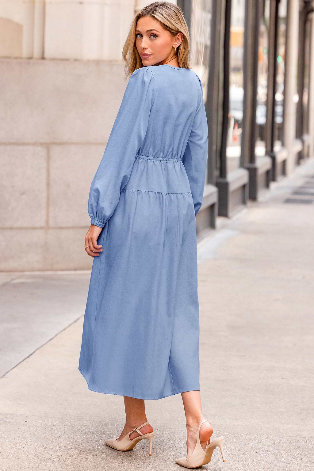 On the Dot Blue Maxi Dress