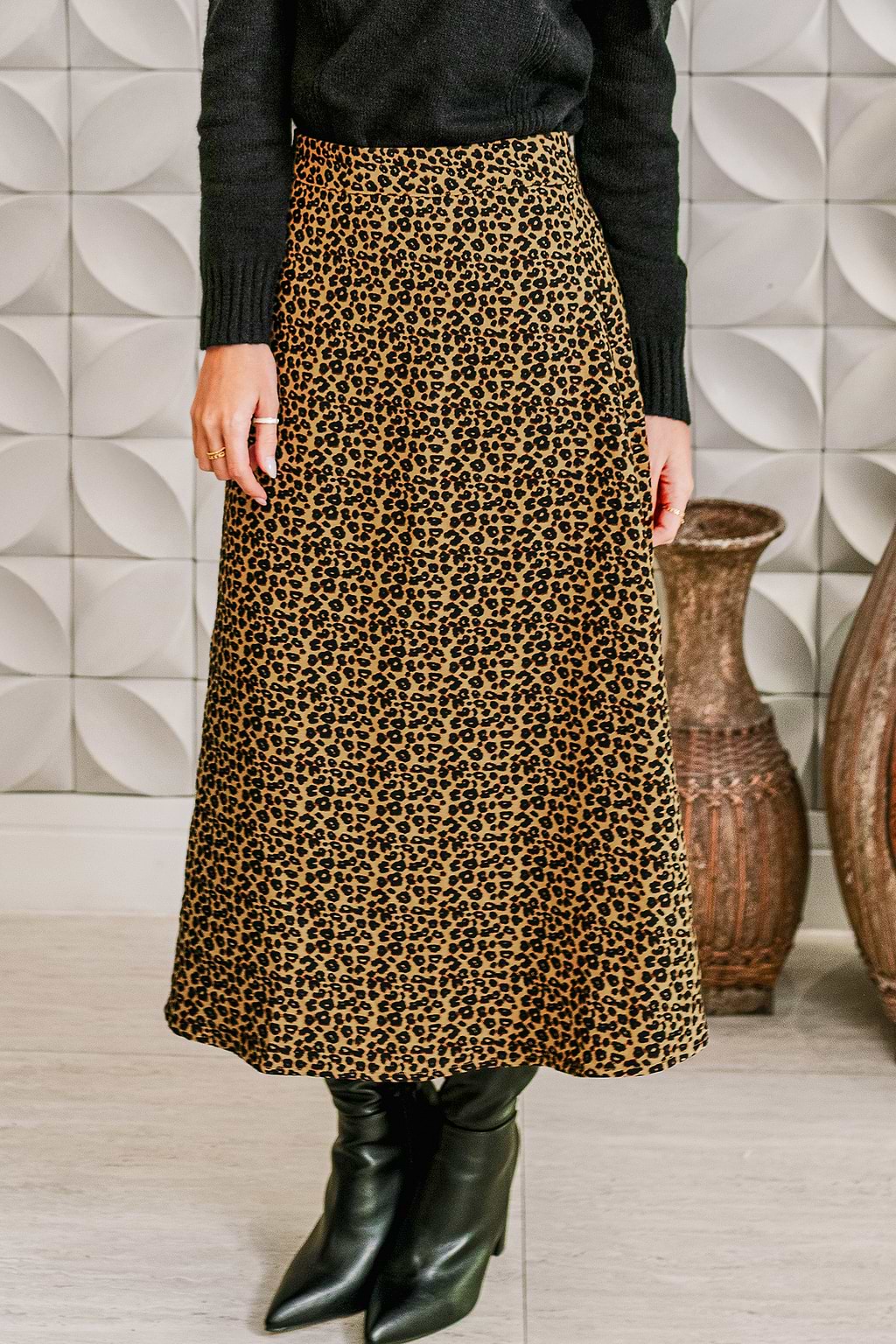 Rebel Rules Animal Print Midi Skirt