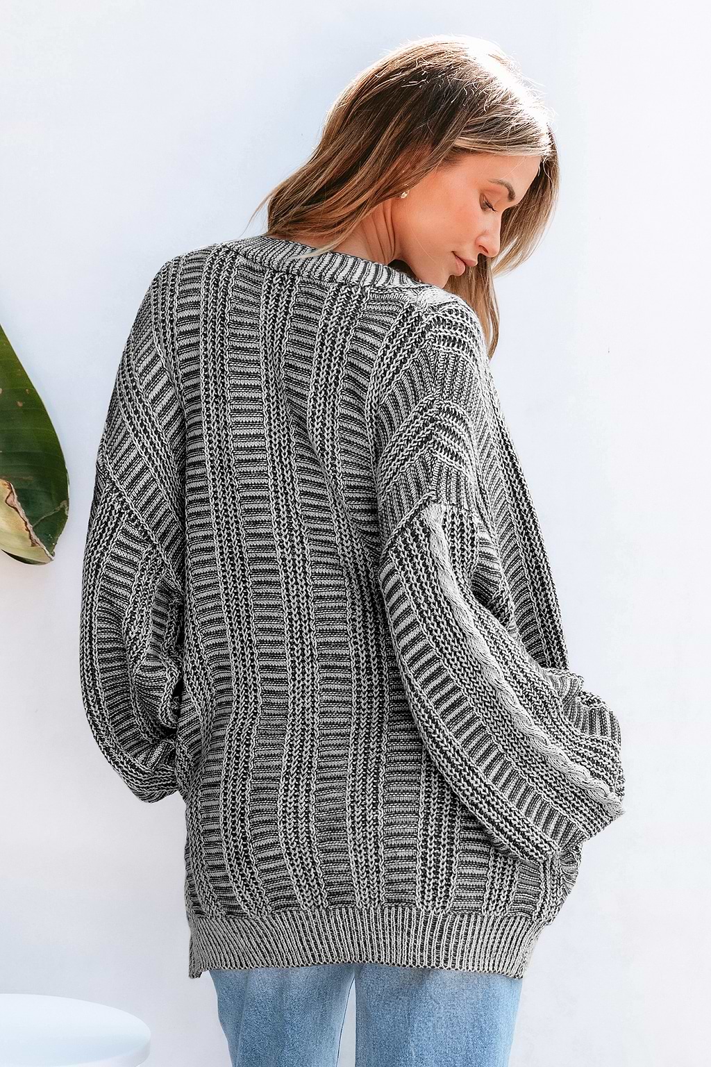 Piano Whisper Cable Knit Cardigan