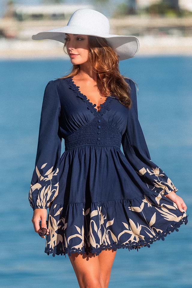 knee length dresses for ladies Summer Fling Mini Dress Lemon Orchid main image 0
