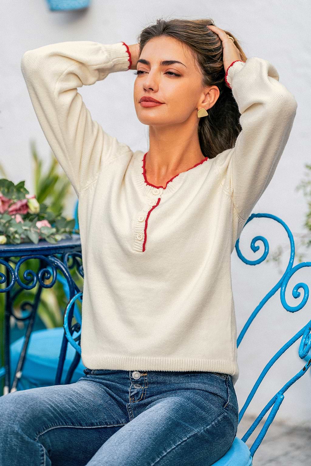 Minimalist Cream Knitted Jumper