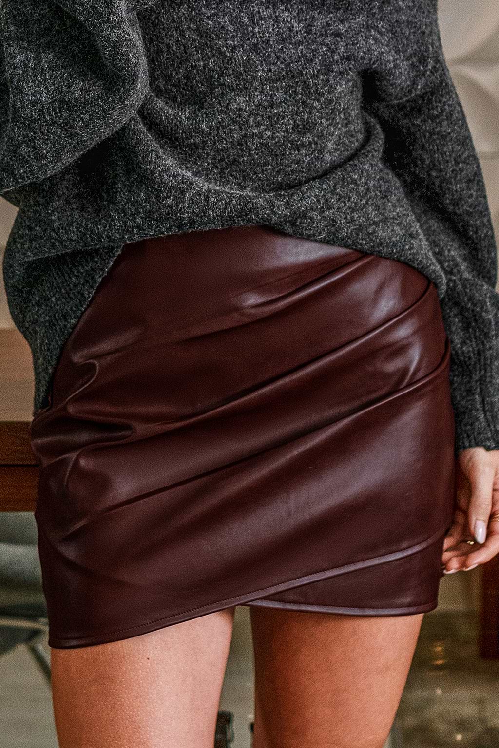 Minigonna Sassy Strut bordeaux