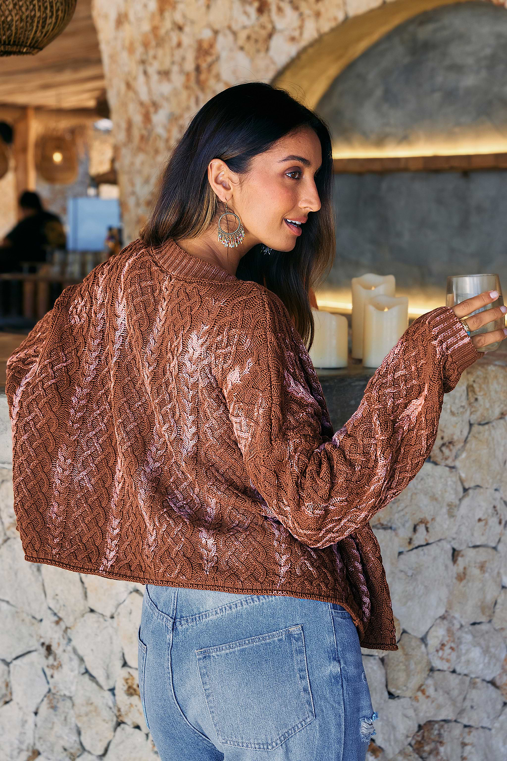 Café Stop Brown Cardigan