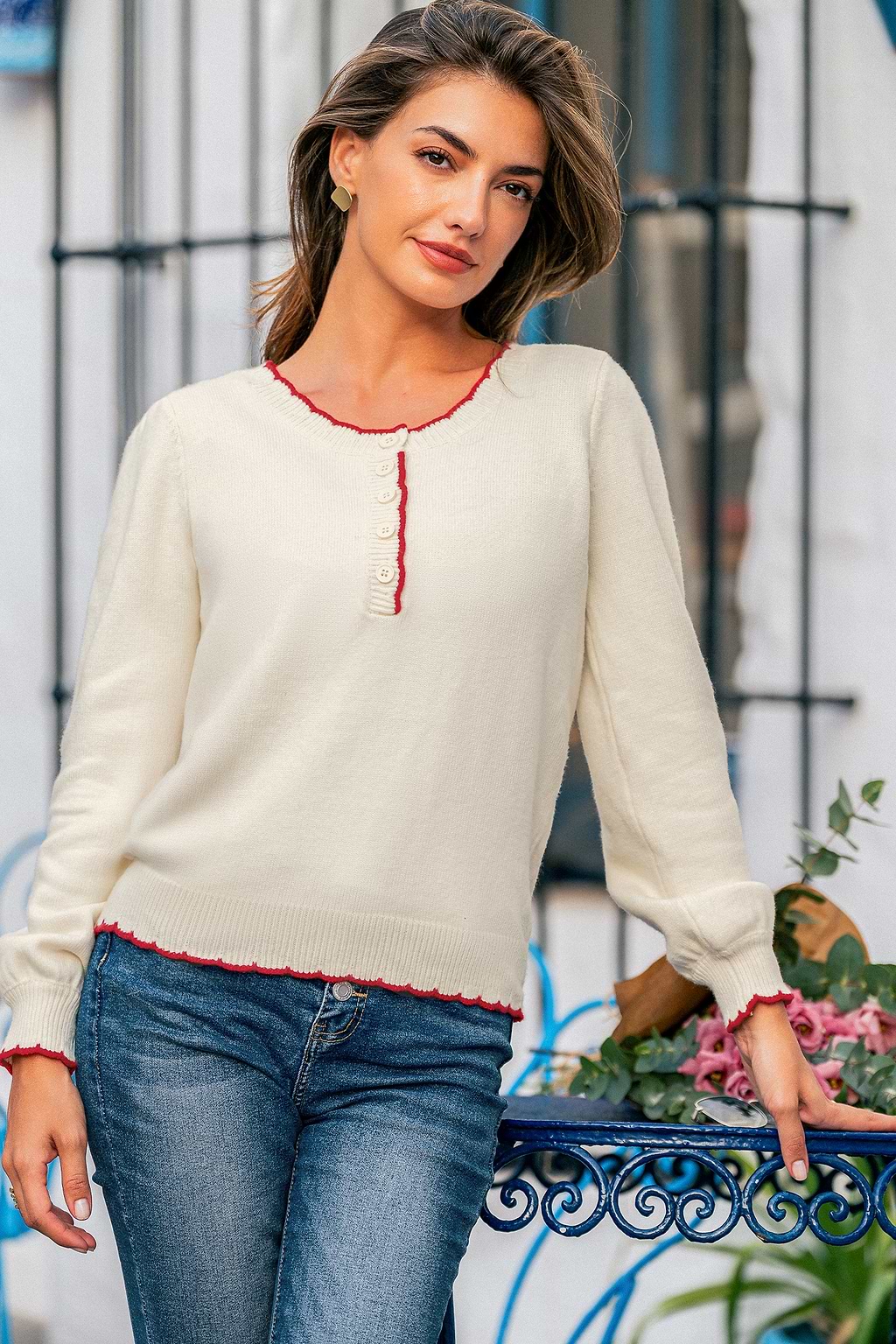 Minimalist Cream Knitted Jumper