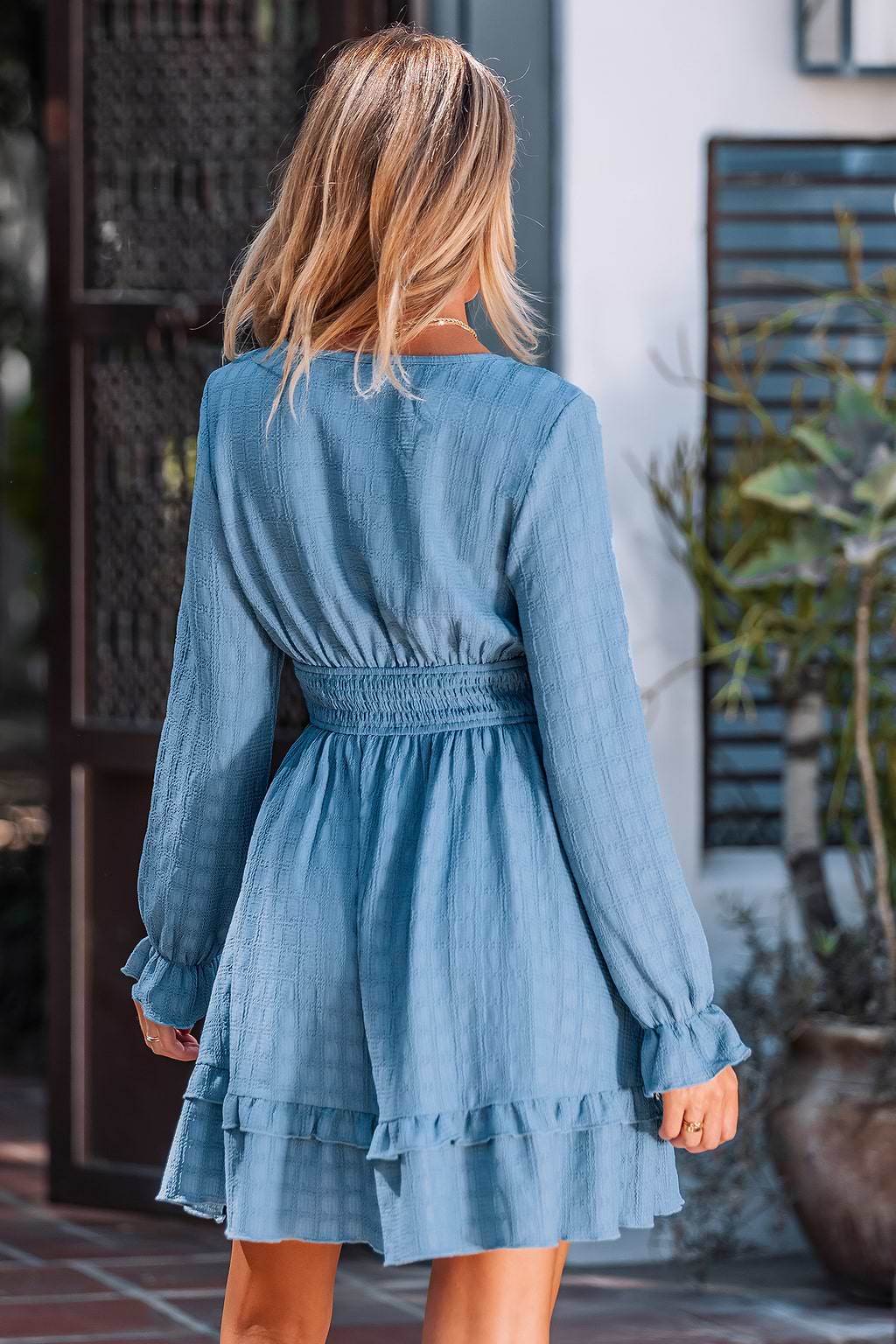 Sunday Stroll Blue Mini Dress