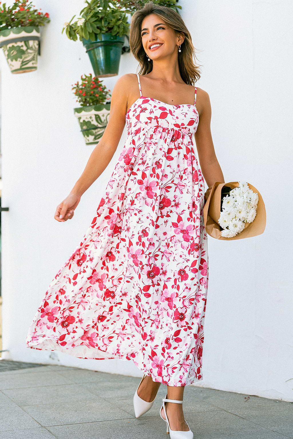 Scarlet Meadow Floral Maxi Dress